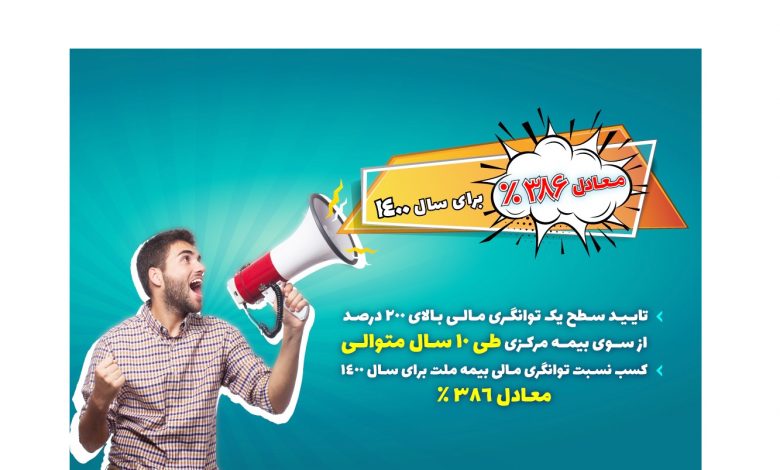 رکورد توانگری مالی صنعت بیمه توسط بیمه ملت شکسته شد