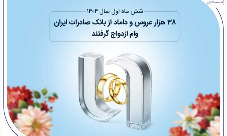 38 هزار عروس و داماد از بانک صادرات ایران وام ازدواج گرفتند