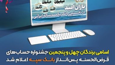اسامی برندگان چهل و پنجمین جشنواره حساب‌های قرض‌الحسنه پس‌انداز  بانک سپه اعلام شد