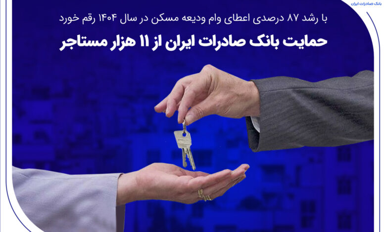 با رشد 87 درصدی اعطای وام قرض‌الحسنه ودیعه مسکن در سال 1404 رقم خورد