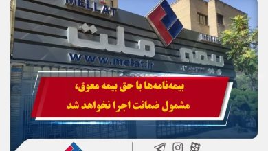 بیمه‌نامه‌ها با حق بیمه معوق، مشمول ضمانت اجرا نخواهد شد