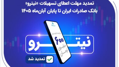 تمدید مهلت اعطای تسهیلات «نیترو» بانک صادرات ایران تا پایان آبان‌ماه 1405