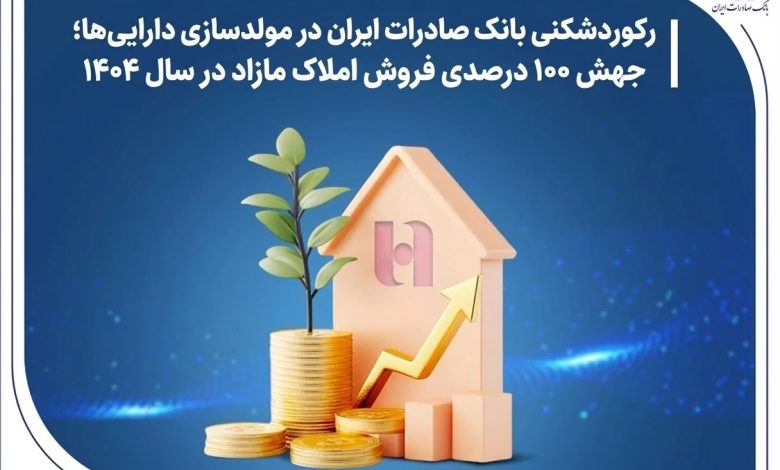 رکوردشکنی بانک صادرات ایران در مولدسازی دارایی‌ها؛ جهش ۱۰۰ درصدی فروش املاک مازاد در سال ۱۴۰۴