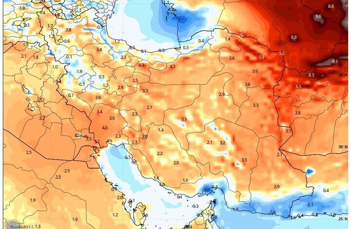صدور هشدار قرمز هواشناسی برای ۲ استان؛ دمای هوا به ۵۰ درجه می‌رسد