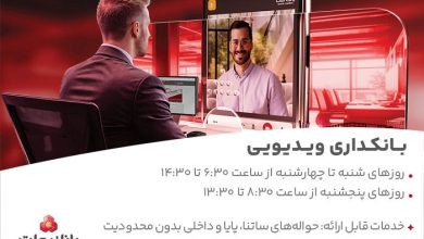 فعالیت بانكداری ویدیویی بانك ملت در تمام روزهای هفته و پنجشنبه ها