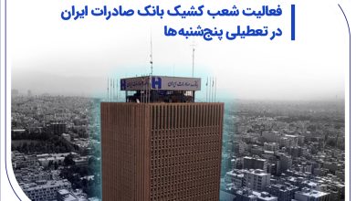 فعالیت شعب کشیک بانک صادرات ایران در تعطیلی پنج‌شنبه‌ها