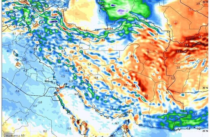 هشدار رگبار بارش‌های تابستانی در ۱۰ استان؛ کاهش دمای تهران از دوشنبه