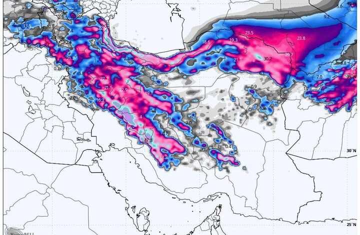 هشدار قرمز برای یک استان؛ ورود موج گسترده برف و باران به ۲۲ استان کشور